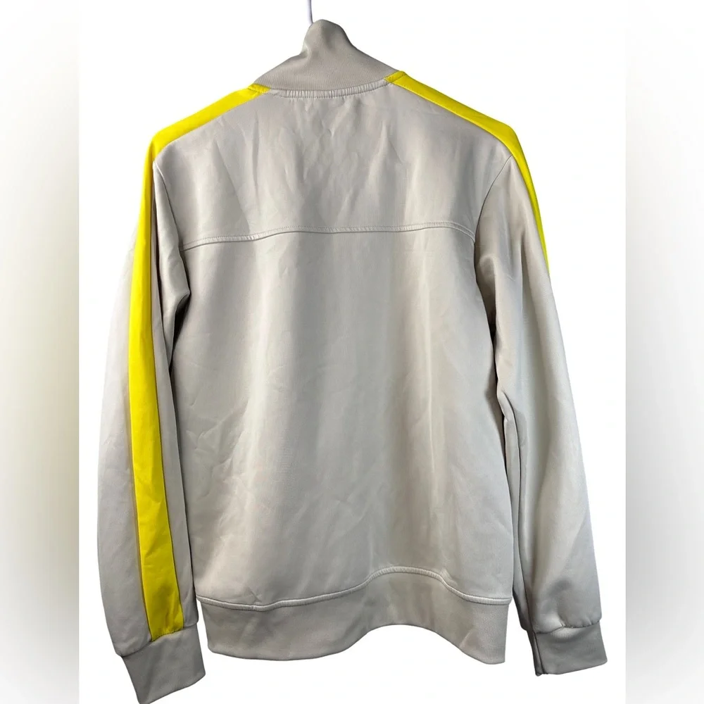 Zara Bomber Zipper Track Jacket in Yellow and Cream Small